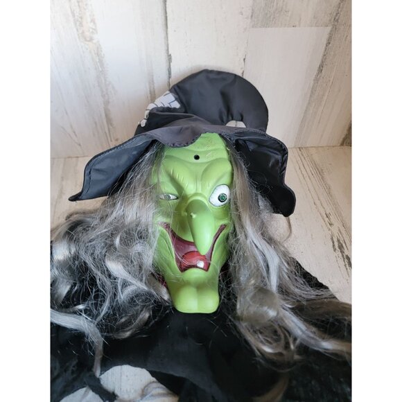 Gemmy AS IS witch green hanging witch Halloween home decor - Picture 8 of 13